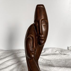 Lovers intertwined ceramic sculpture